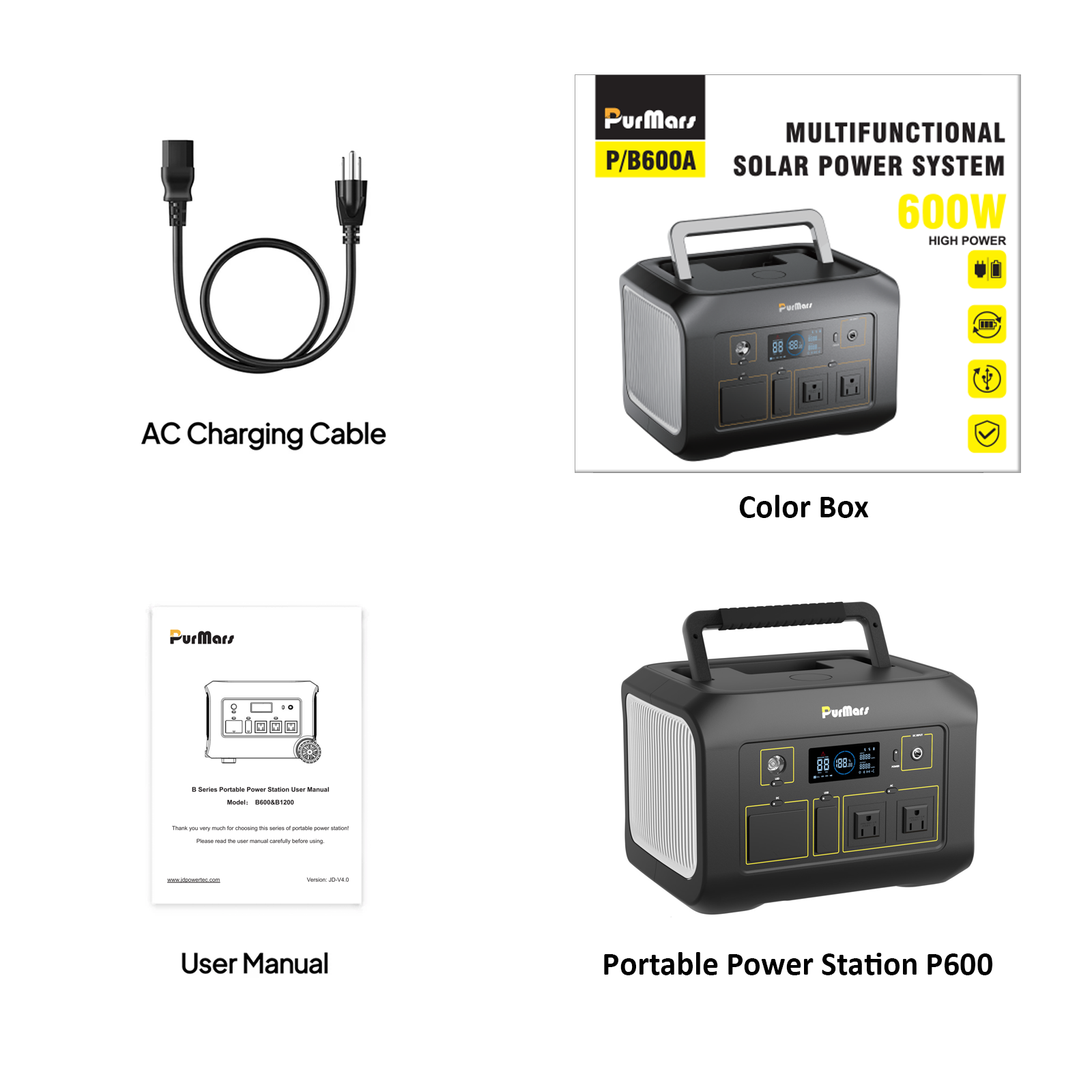 Portable power station 600w package