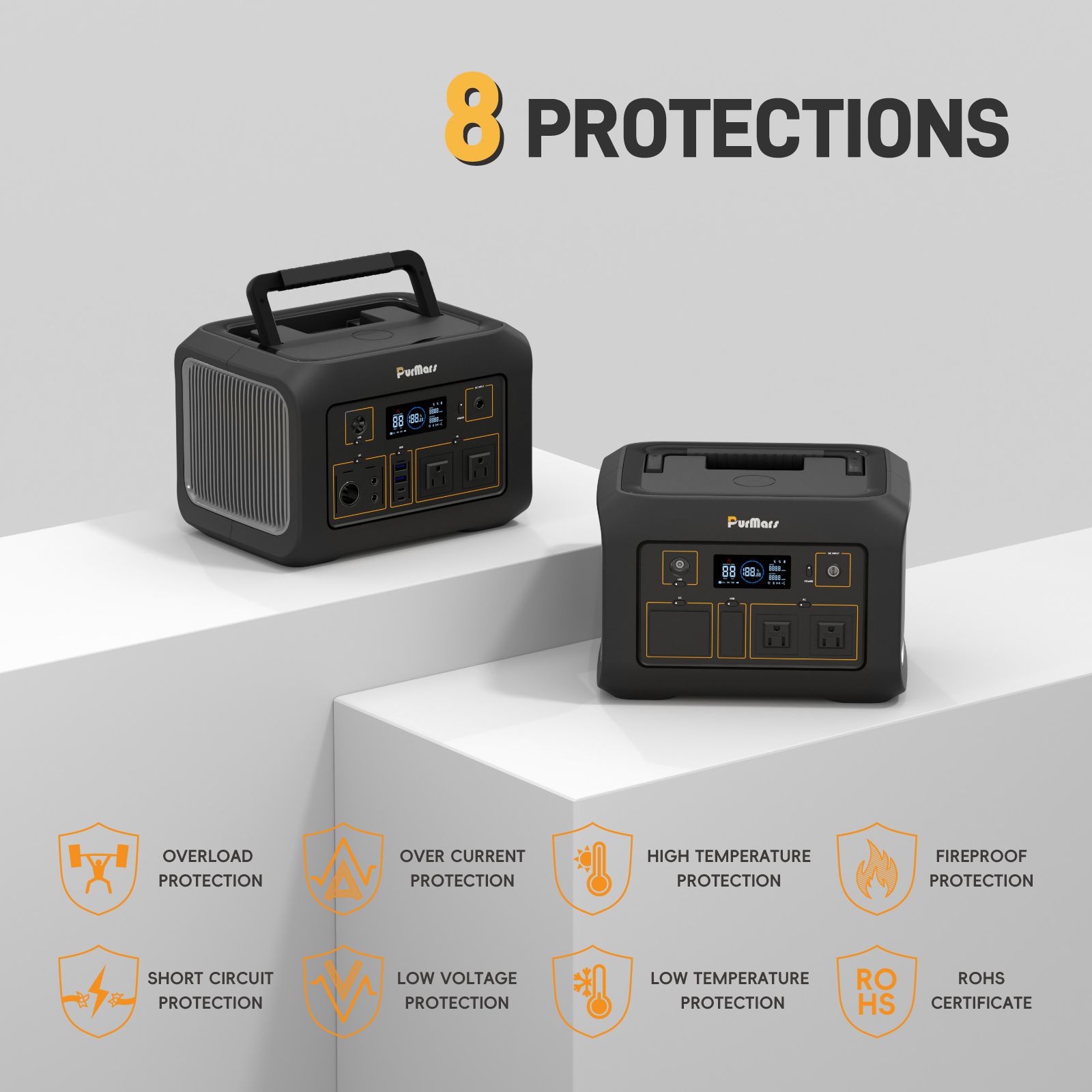 Portable power station 600w protection