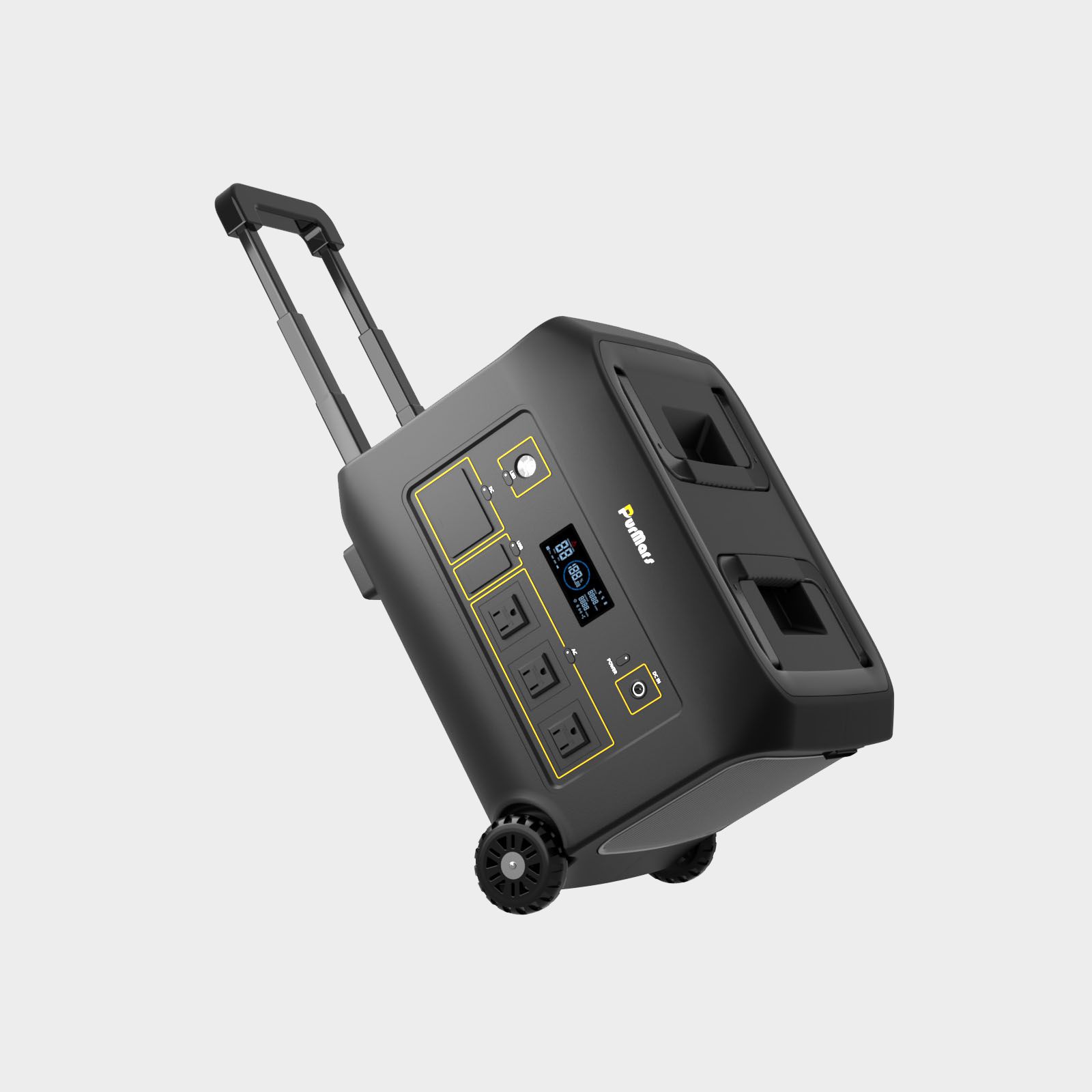 Portable power station 1200w with rod and wheels