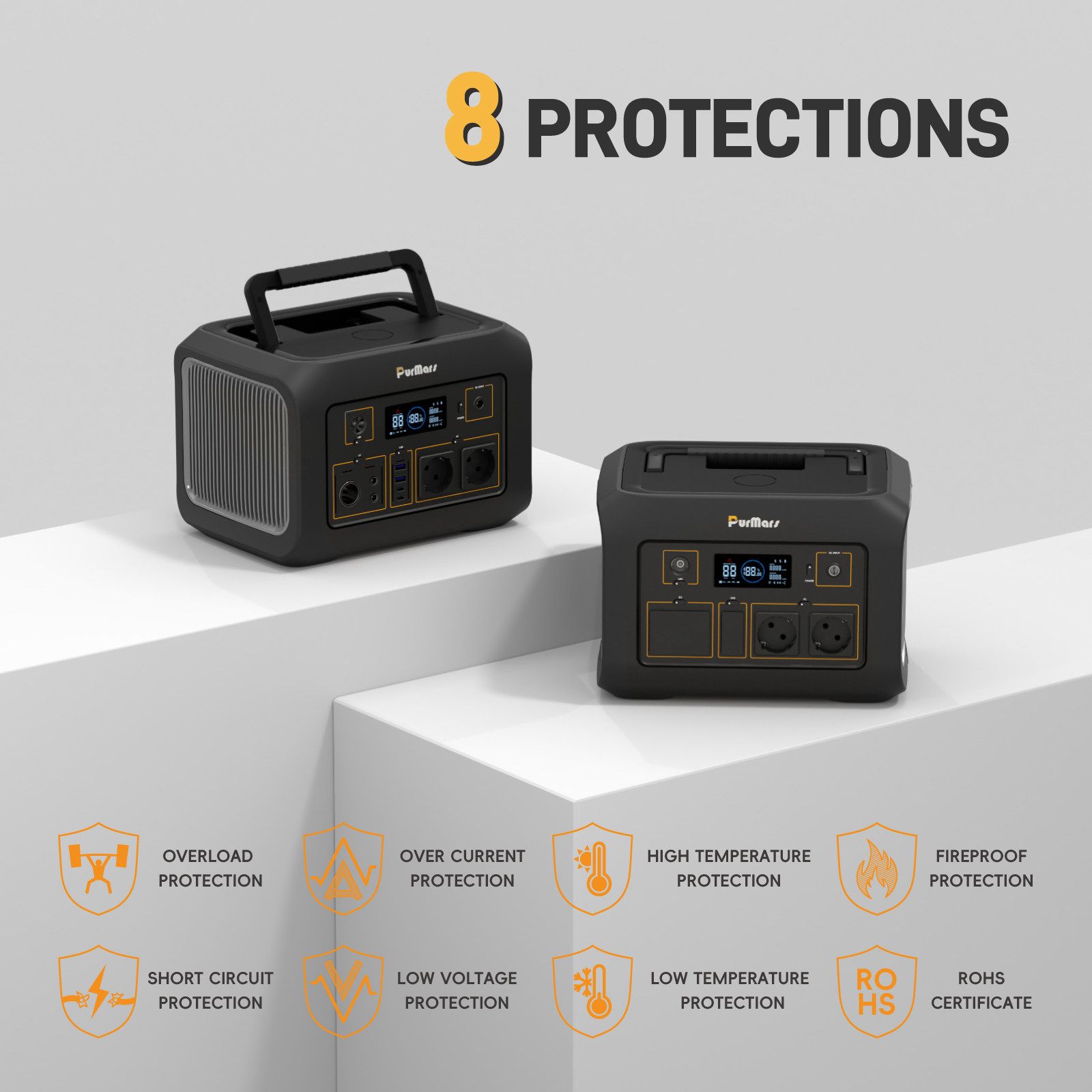 Portable power station 600w protection