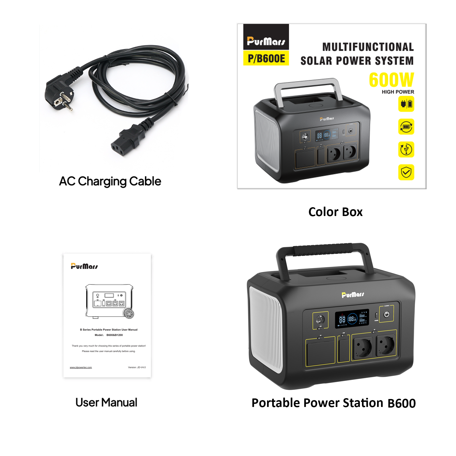 Portable power station 600w package